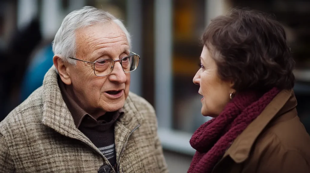 Senior Real Estate Investor Speaking to Daughter